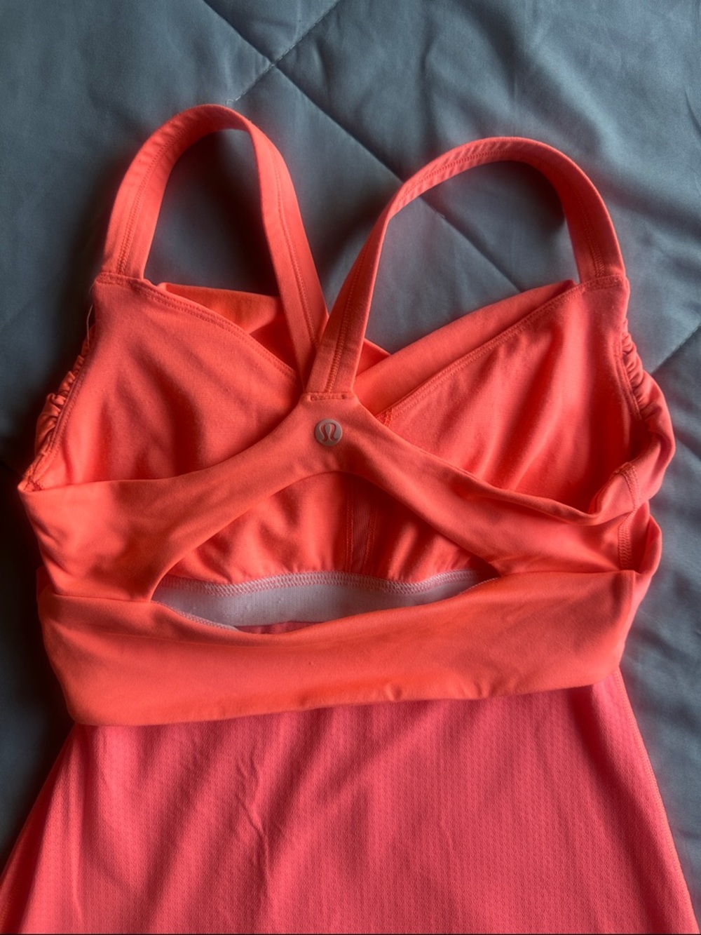 Lululemon Coral Pink Sports Top with Built-In Bra
